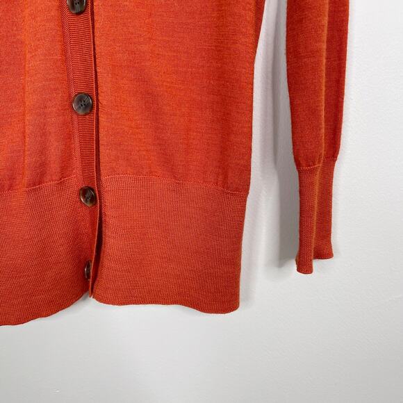 LOFT XSmall Orange Wool Blend Cardigan Sweater - Picture 4 of 8